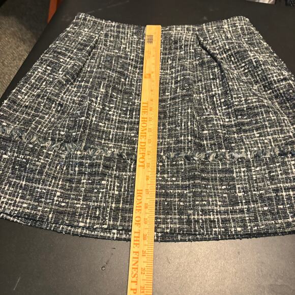 Brooks Brothers Wool Tweed Pleated Skirt Blue Green Mini Size 12 - Picture 4 of 8